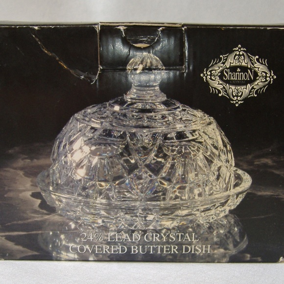 Shannon Kitchen Shannon Clear 24 Lead Crystal Butter Cheese Dish Poshmark